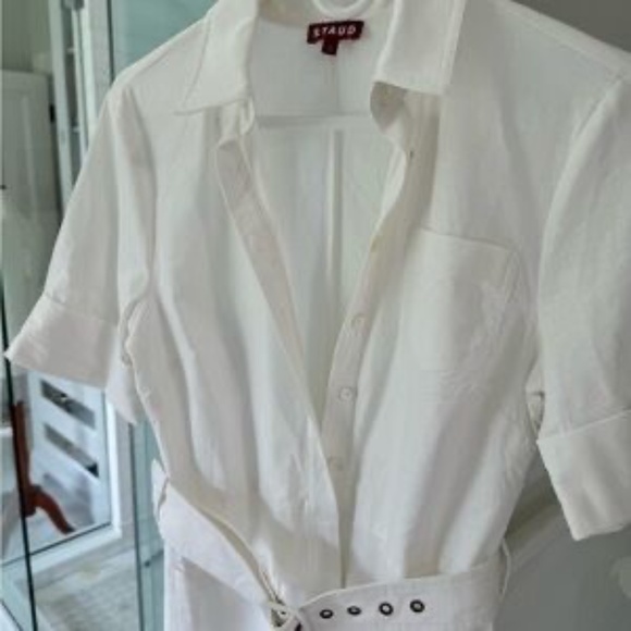 Staud Zavey utility jumpsuit in white. Size Small. Worn once. Great condition - Picture 6 of 8
